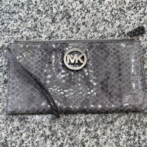 Michael Kors Shimmering Snake Print Clutch